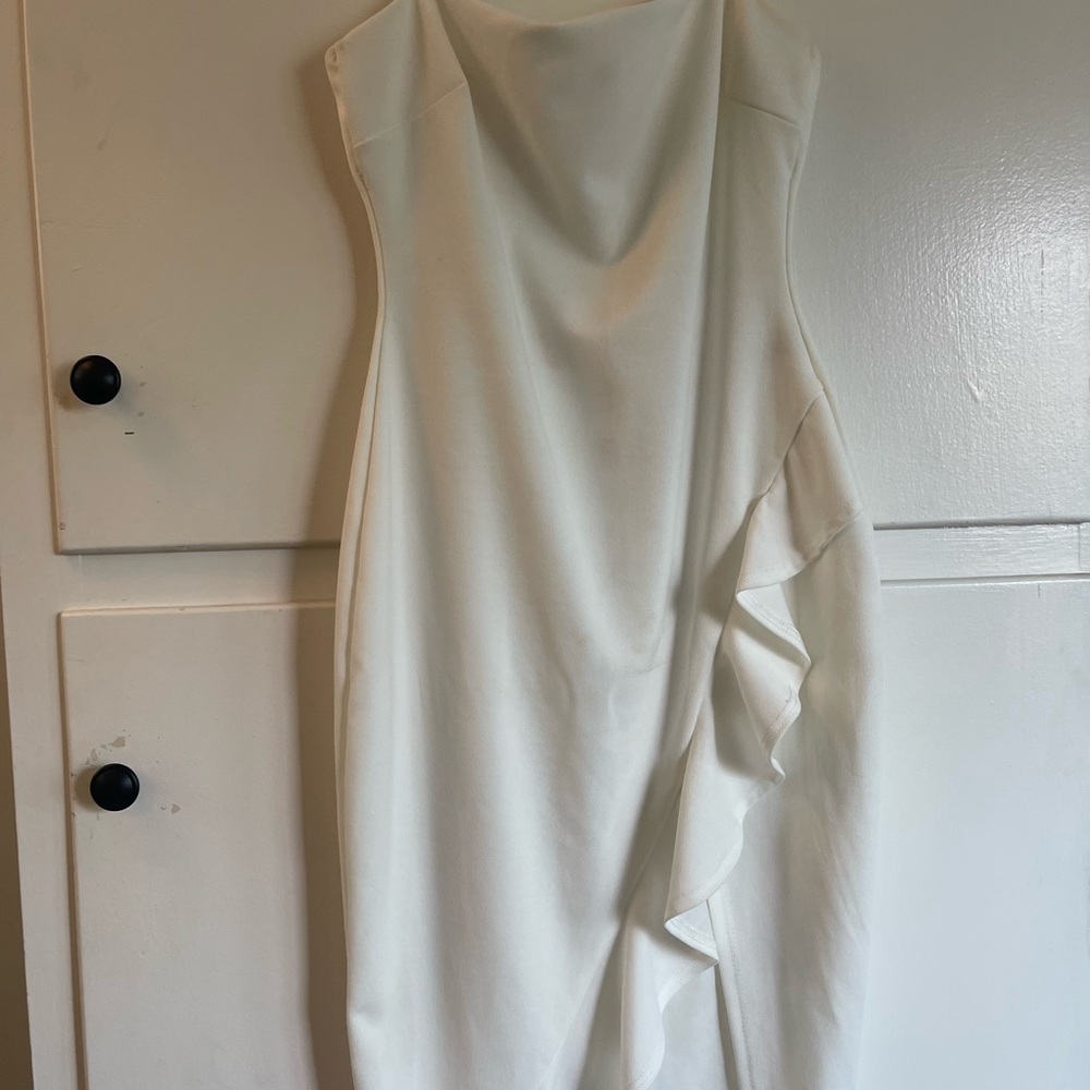 Elegant White Ruffle Dress